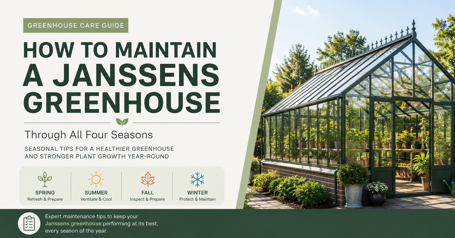 How to Maintain a Janssens Greenhouse Through All Four Seasons