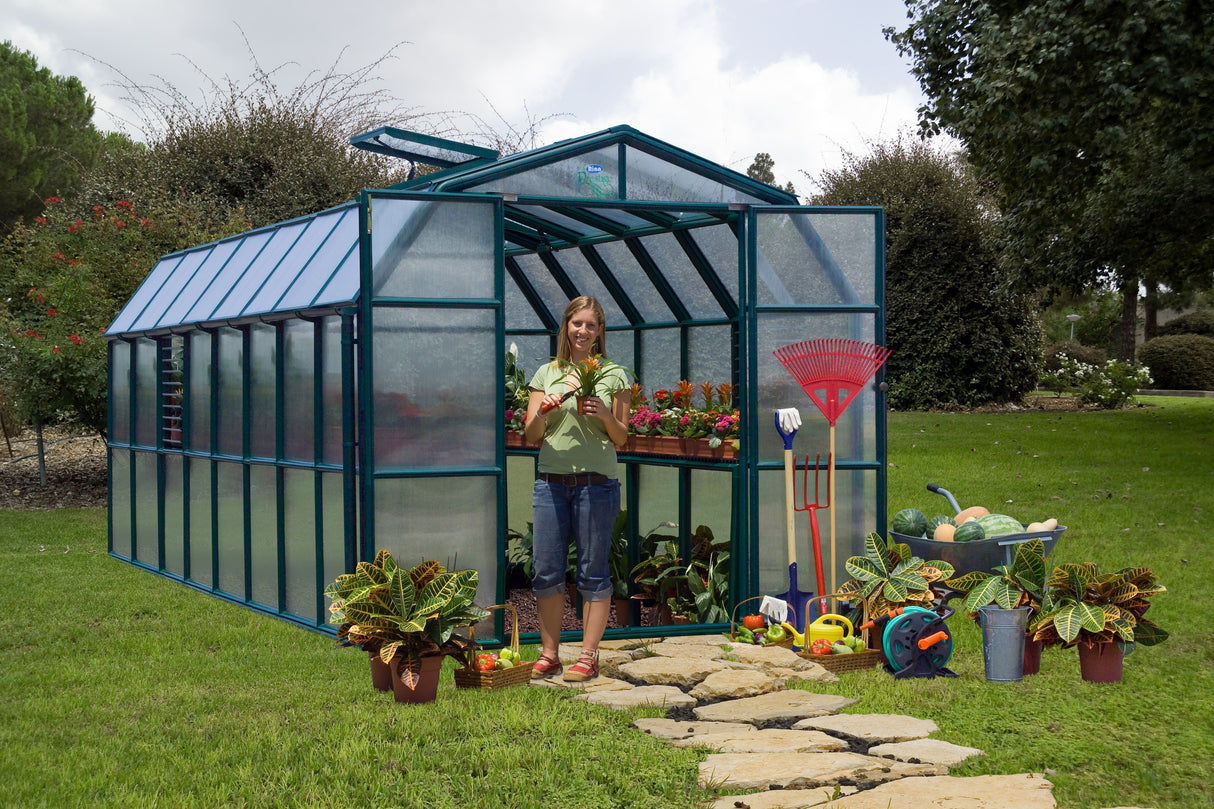 Grand Gardener 2™ Resin 8x8x16.ft Greenhouse - Dive To Garden
