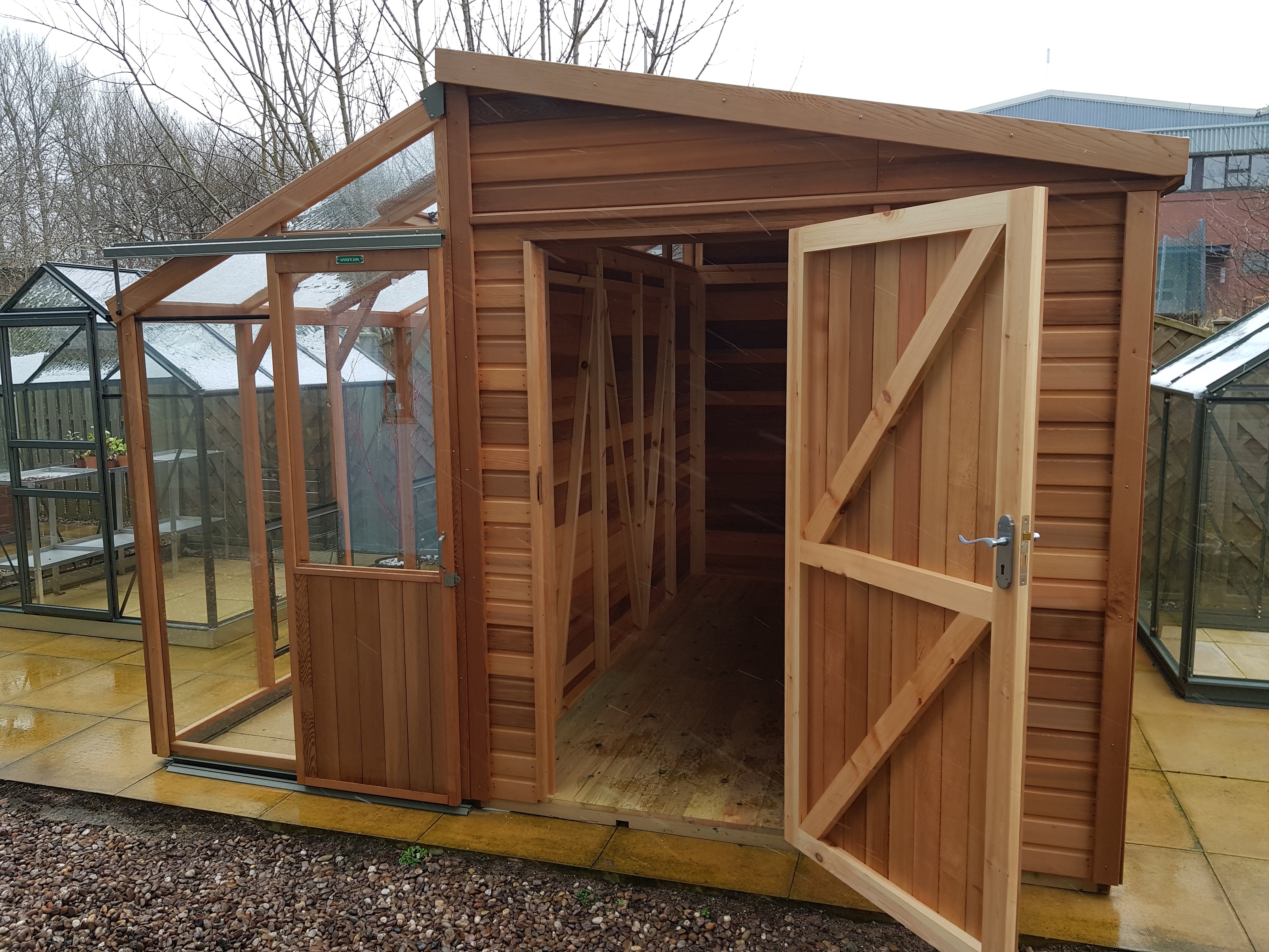 Fusion 11.ft Wide Shed Greenhouse Premium Combo Kit