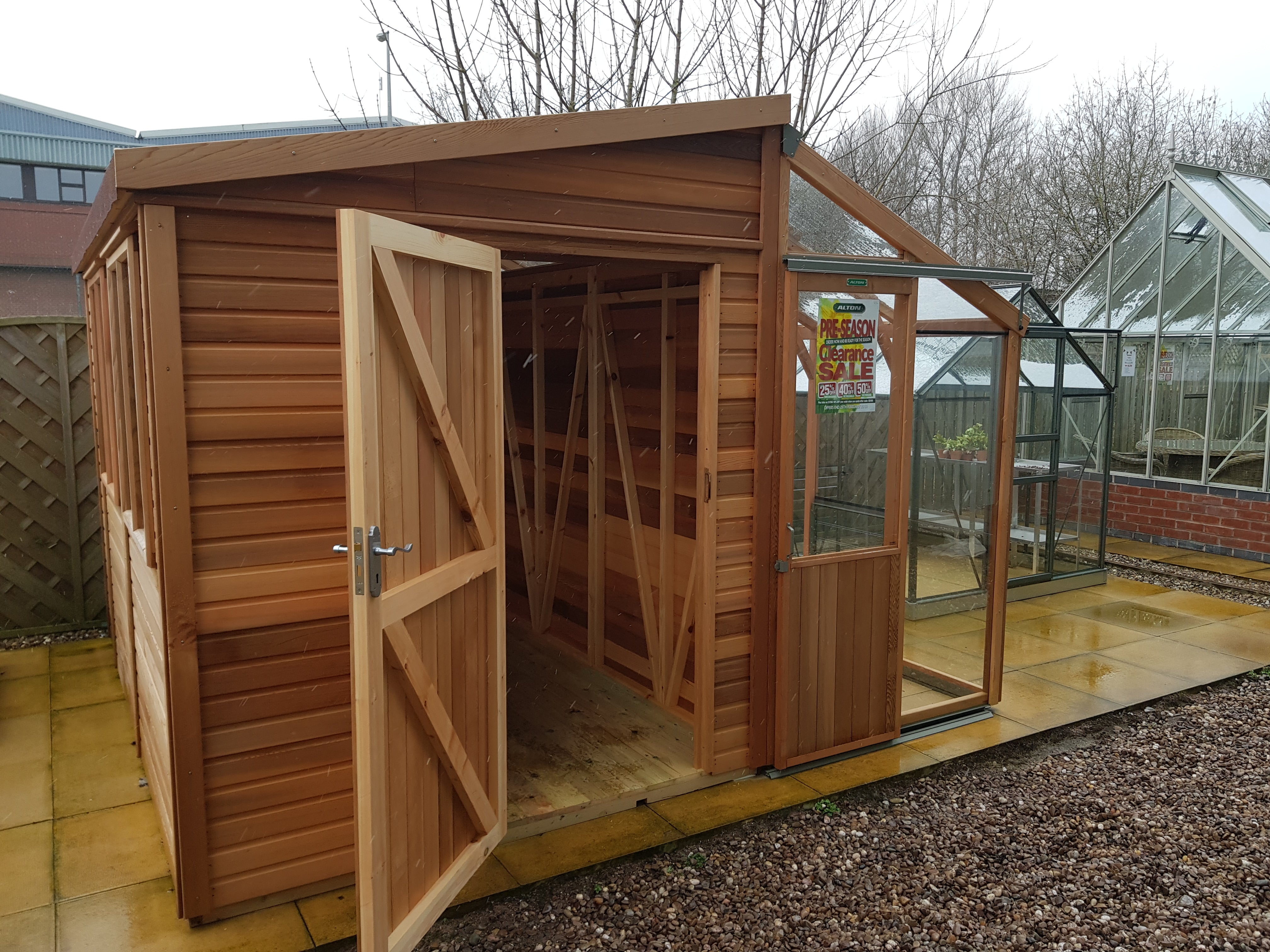 Fusion 11.ft Wide Shed Greenhouse Premium Combo Kit
