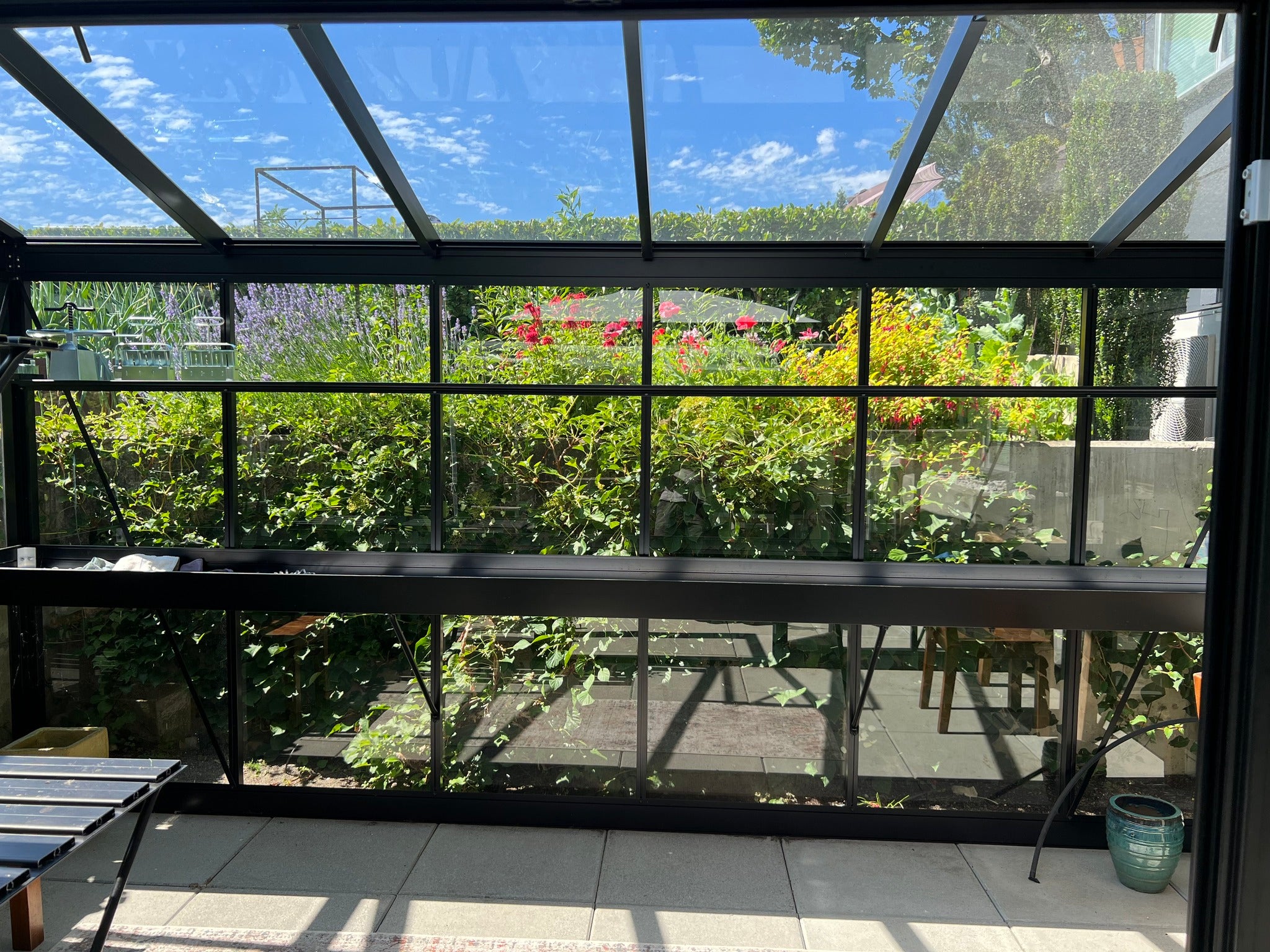 Modern Premium Pent-Roof Glass Greenhouse