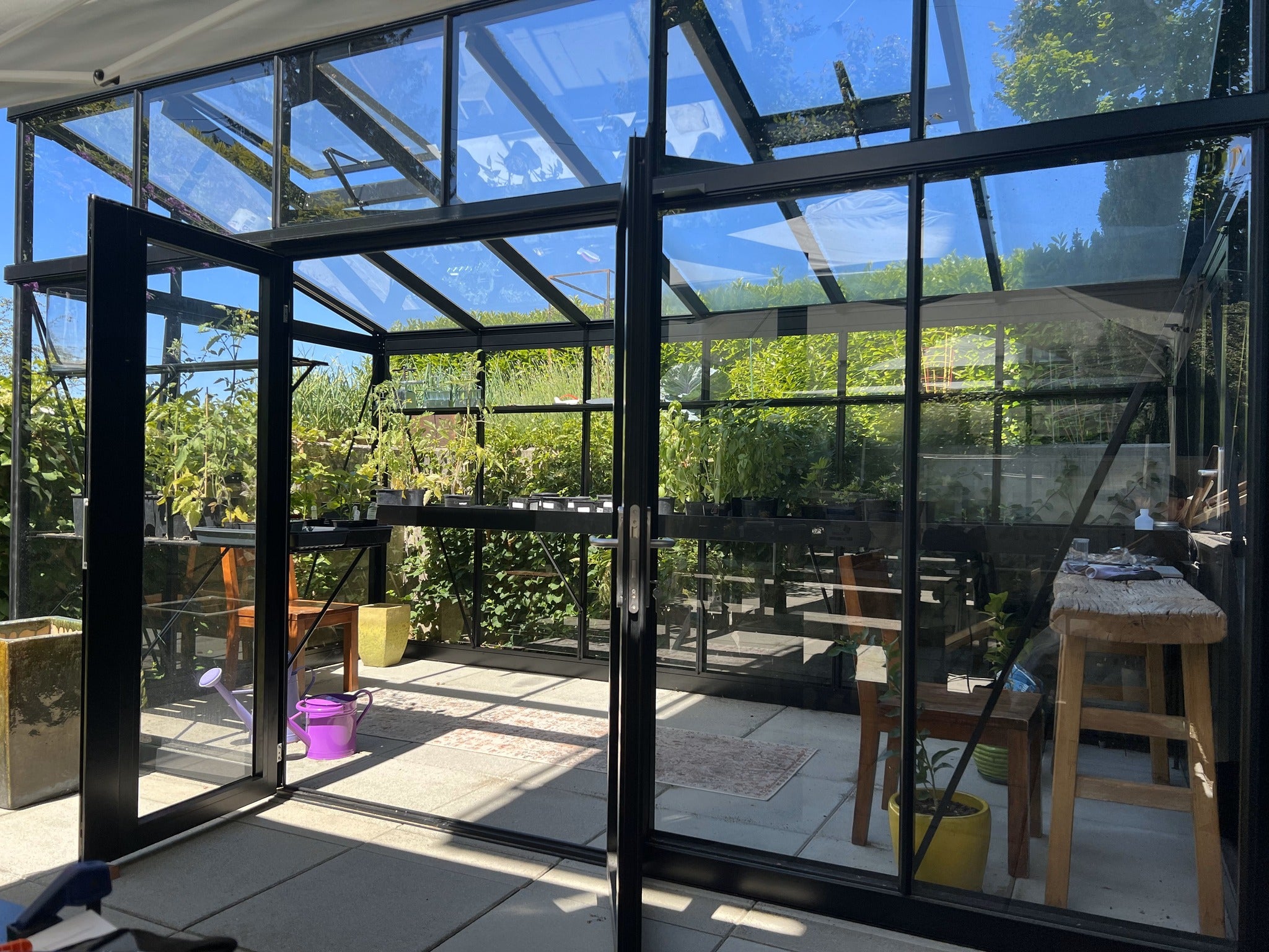 Modern Premium Pent-Roof Glass Greenhouse