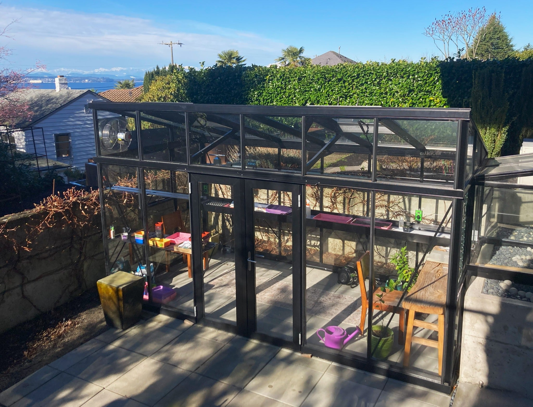 Modern Premium Pent-Roof Glass Greenhouse