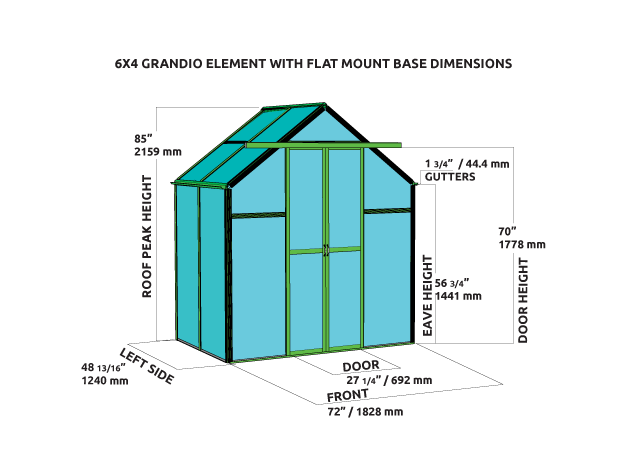 Element 6X7X4.ft Greenhouse
