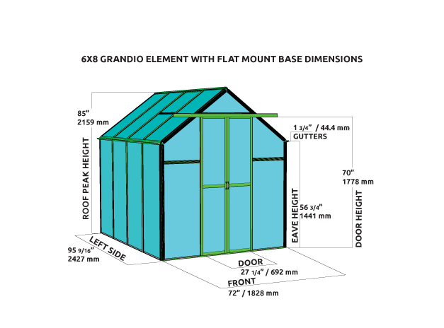 Element 6X7X8.ft Greenhouse