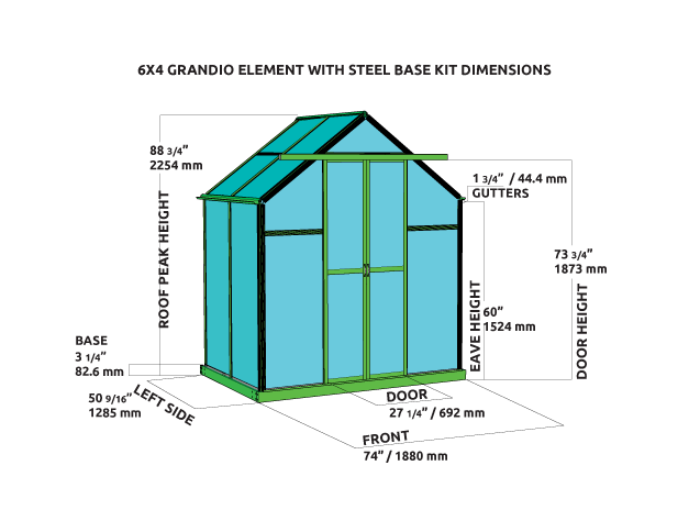 Element 6X7X4.ft Greenhouse