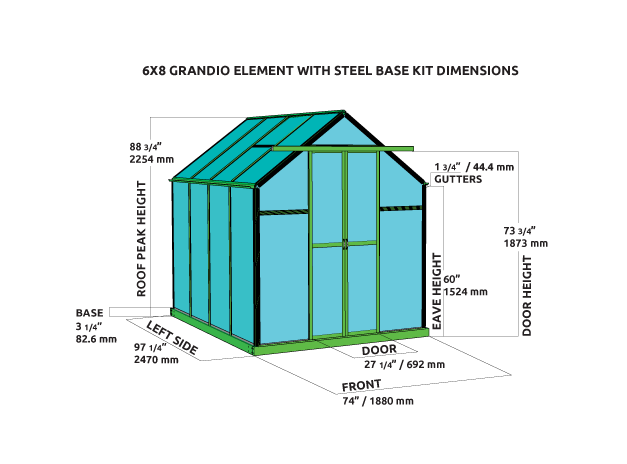 Element 6X7X8.ft Greenhouse