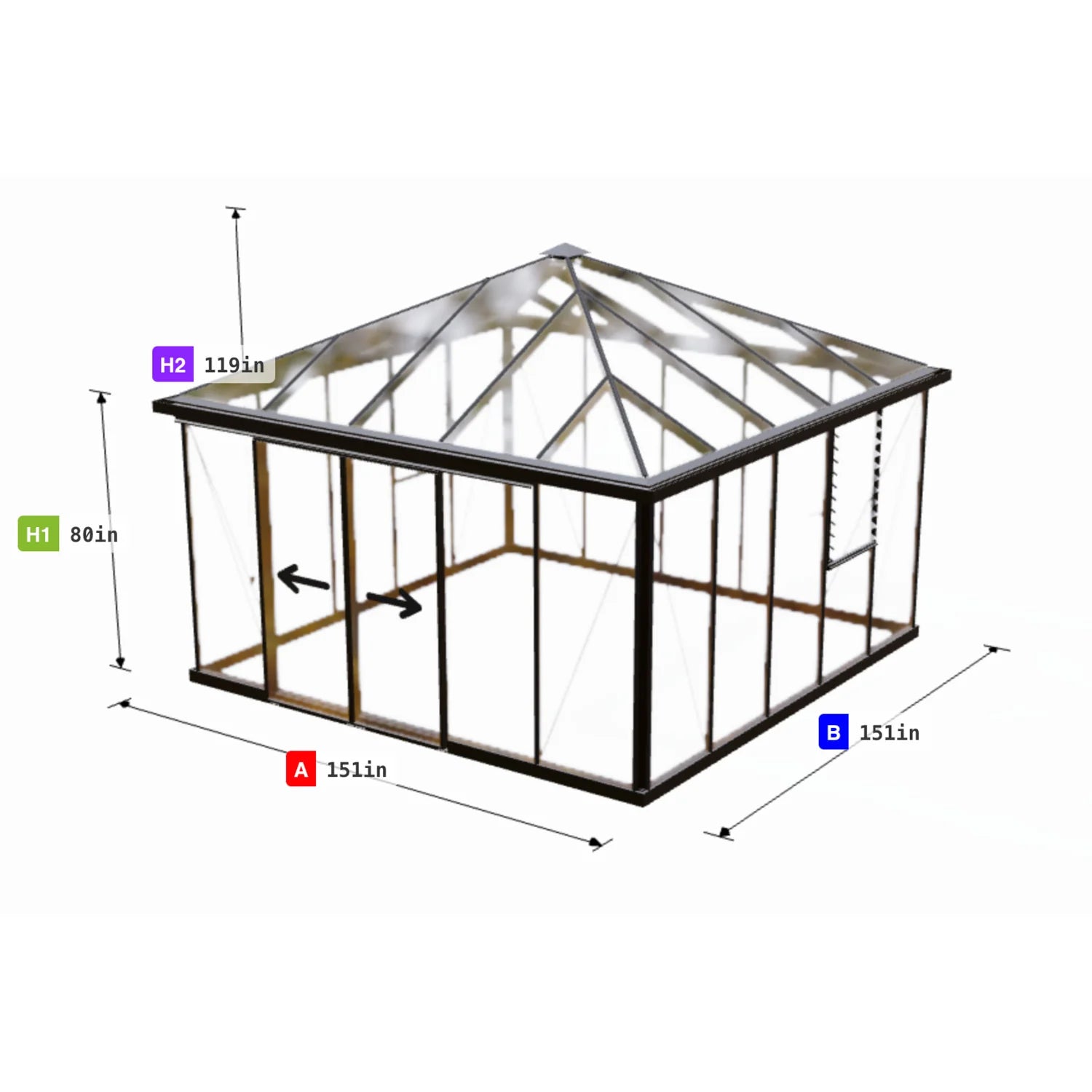 Pyramid Premium Glass Greenhouse
