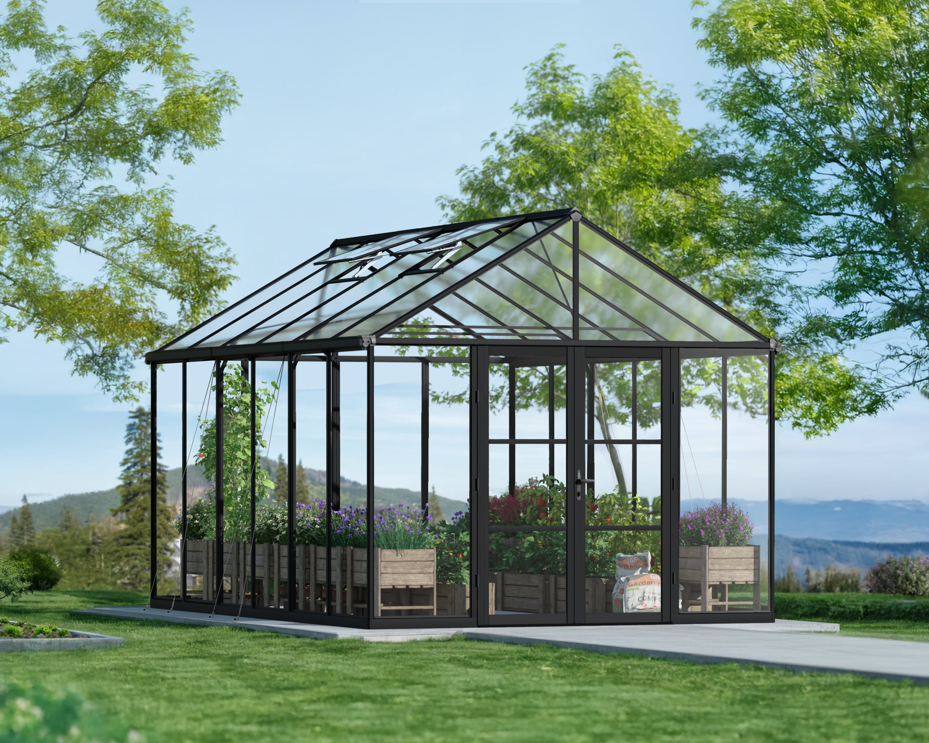 Aria 10x9x15.ft Clear wall Heavy Duty Greenhouse