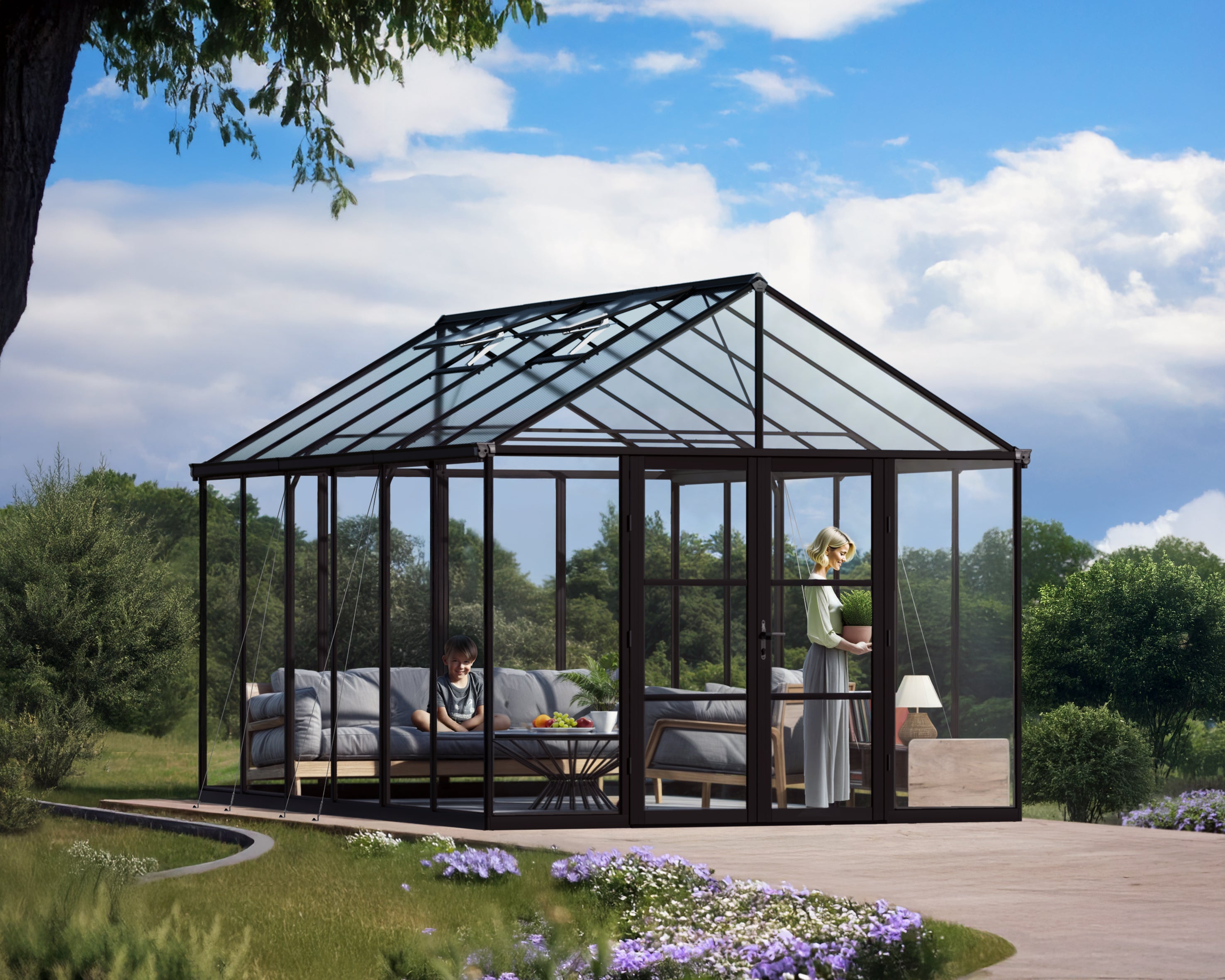Aria 10x9x15.ft Clear wall Heavy Duty Greenhouse