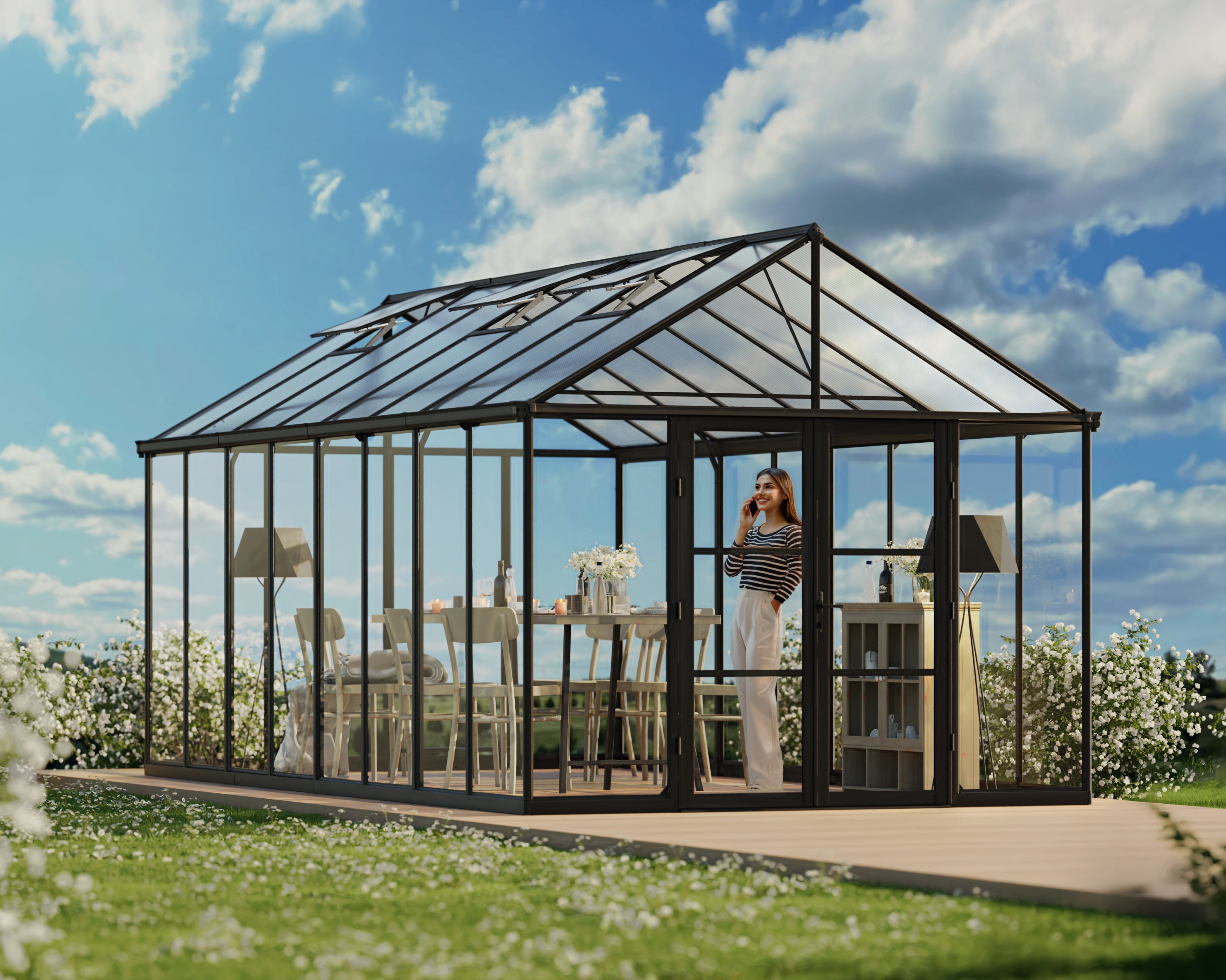 Aria 10x9x10.ft Clear wall Heavy Duty Greenhouse