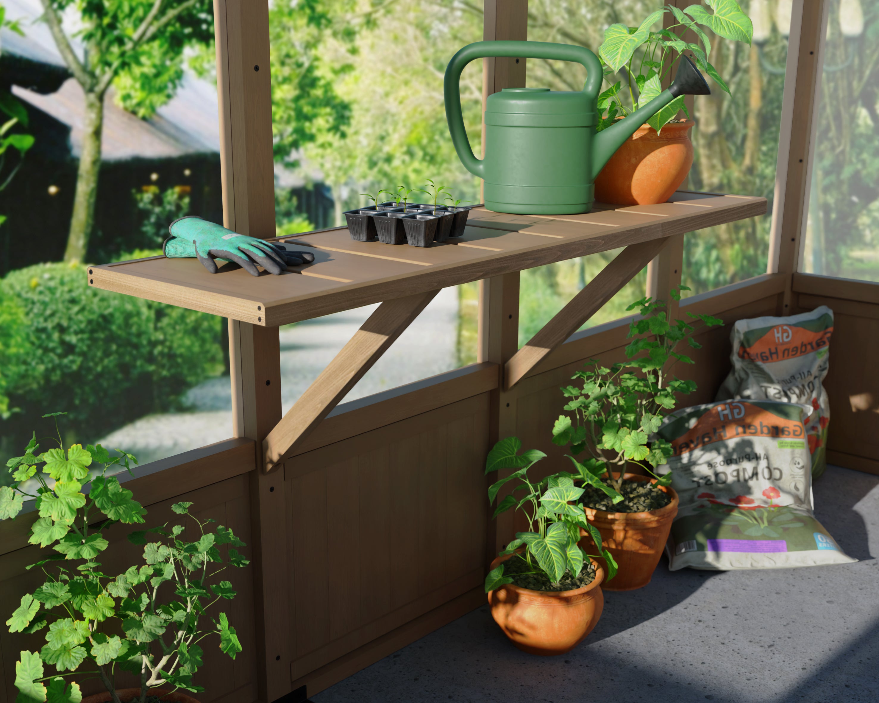 Wooden Shelf Kit for Natura Greenhouse