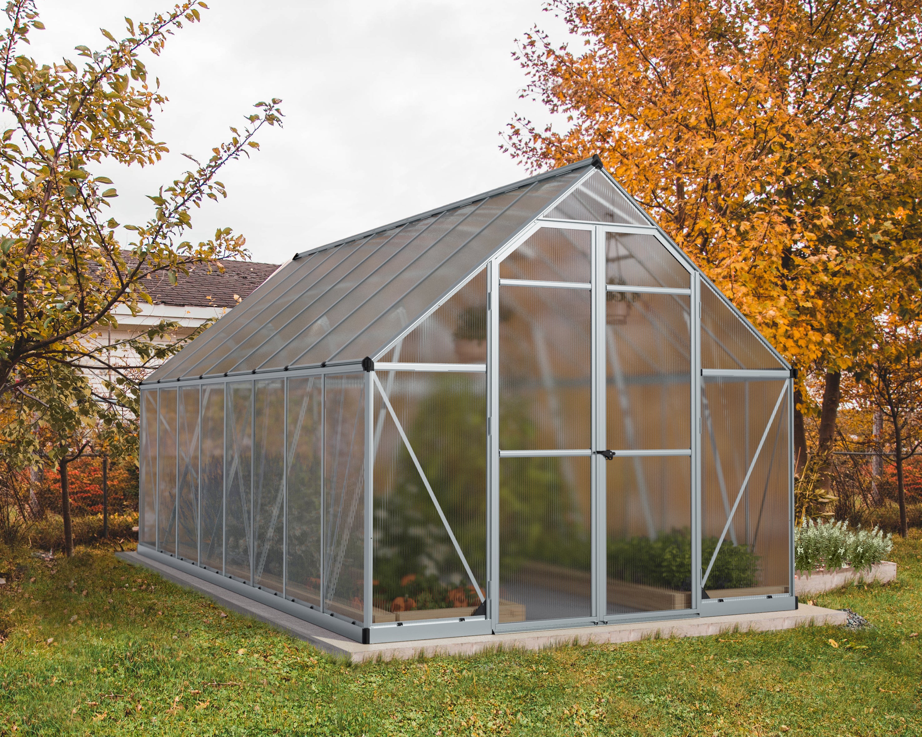 Essence™ 8x8x16.ft Twin Wall Greenhouse