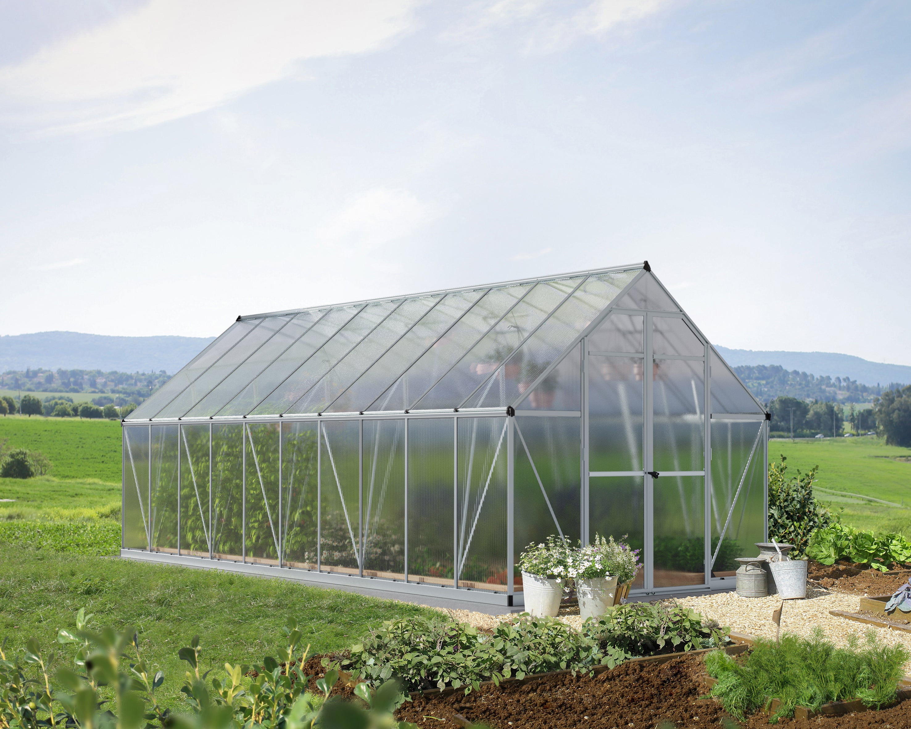 Essence™ 8x8x20.ft Twin Wall Greenhouse