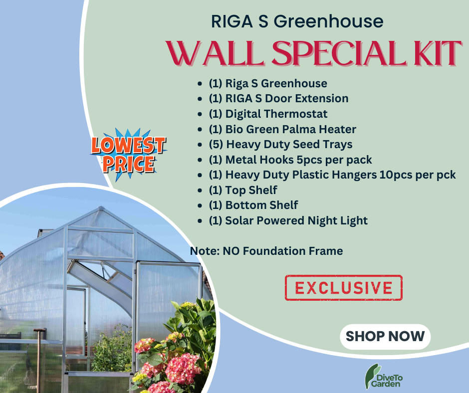 RIGA 4S™ 7X7X14.ft Backyard Greenhouse