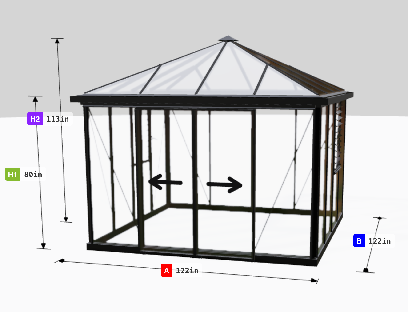 Pyramid Premium Glass Greenhouse