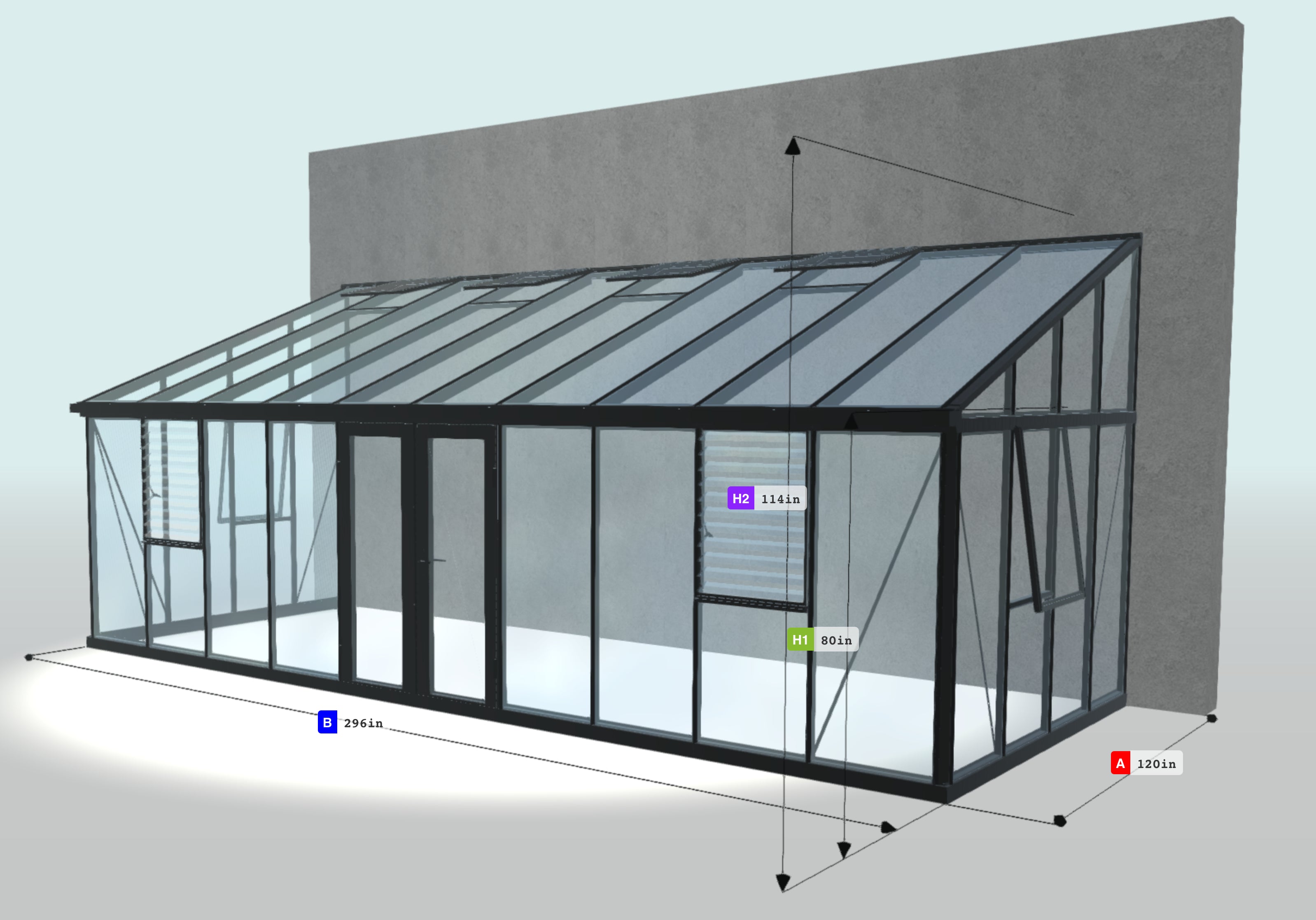 Arcadia Victorian Greenhouse - Arcadia™  Lean-to Glass House/Greenhouse