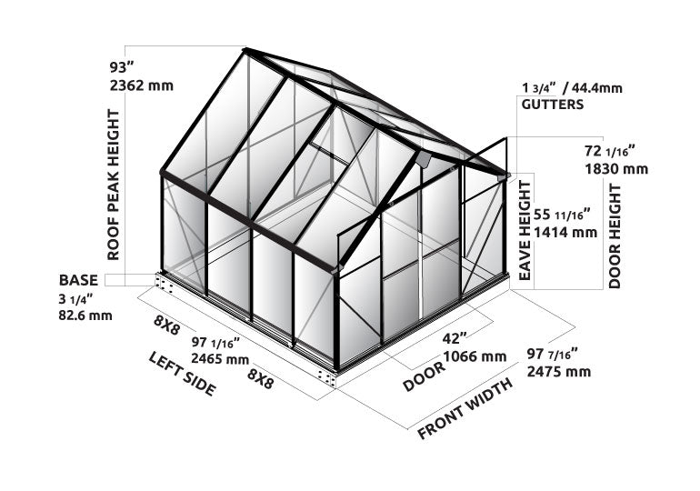Ascent 8X8X8.ft Greenhouse