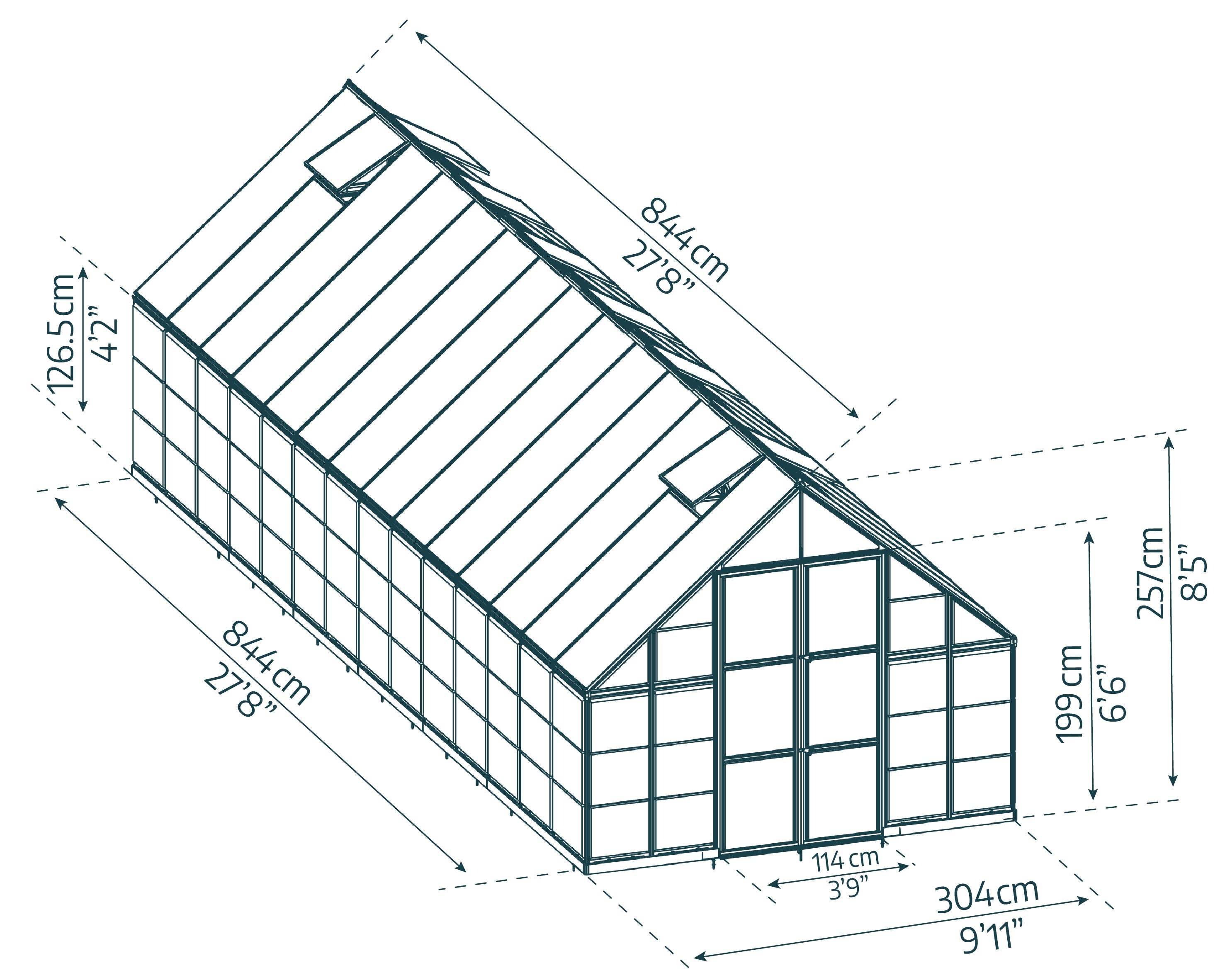 Balance Greenhouse - Balance™ 10x8x28.ft Clear Wall Greenhouse