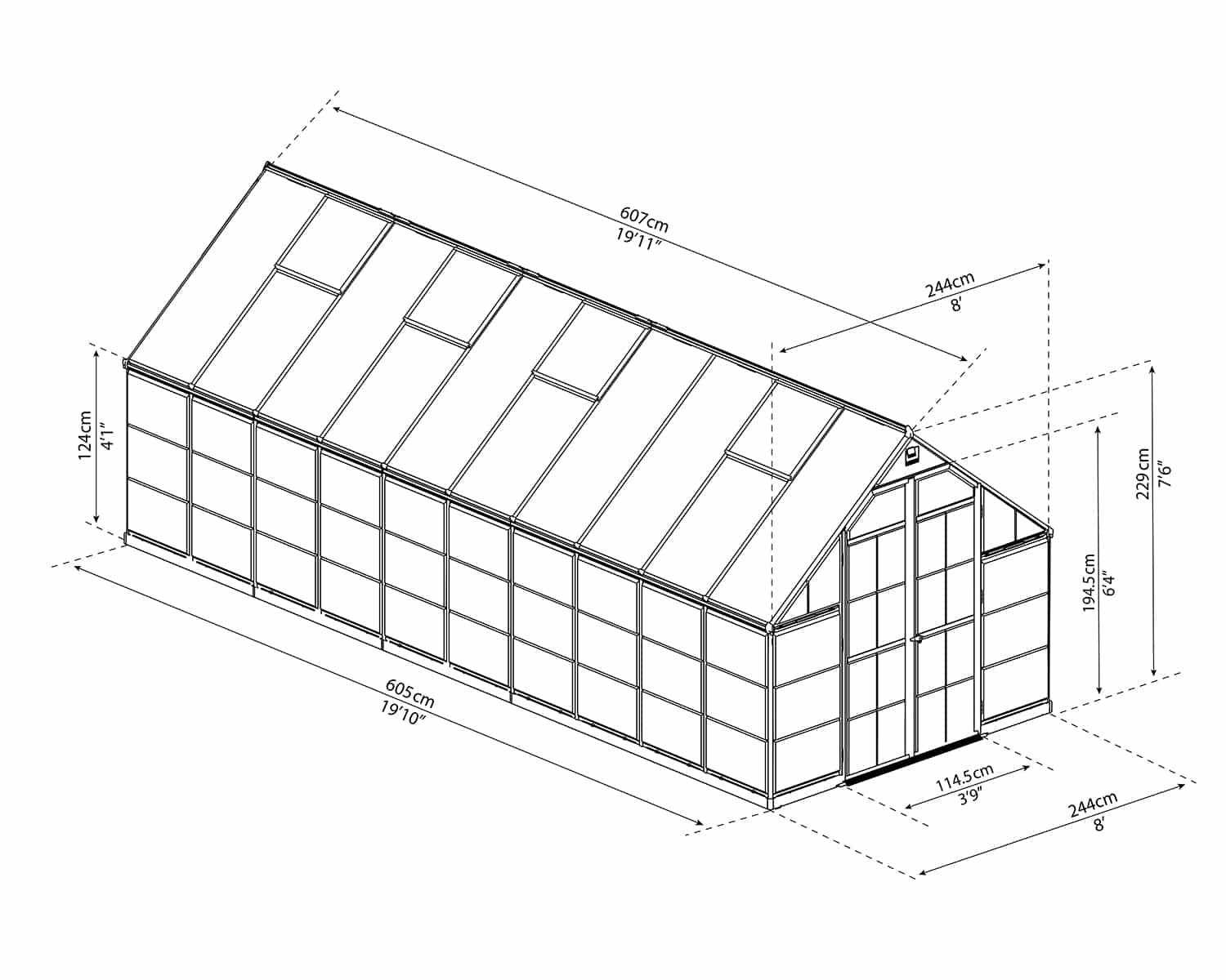 Balance Greenhouse - Balance™ 8x7x20.ft Clear Wall Greenhouse
