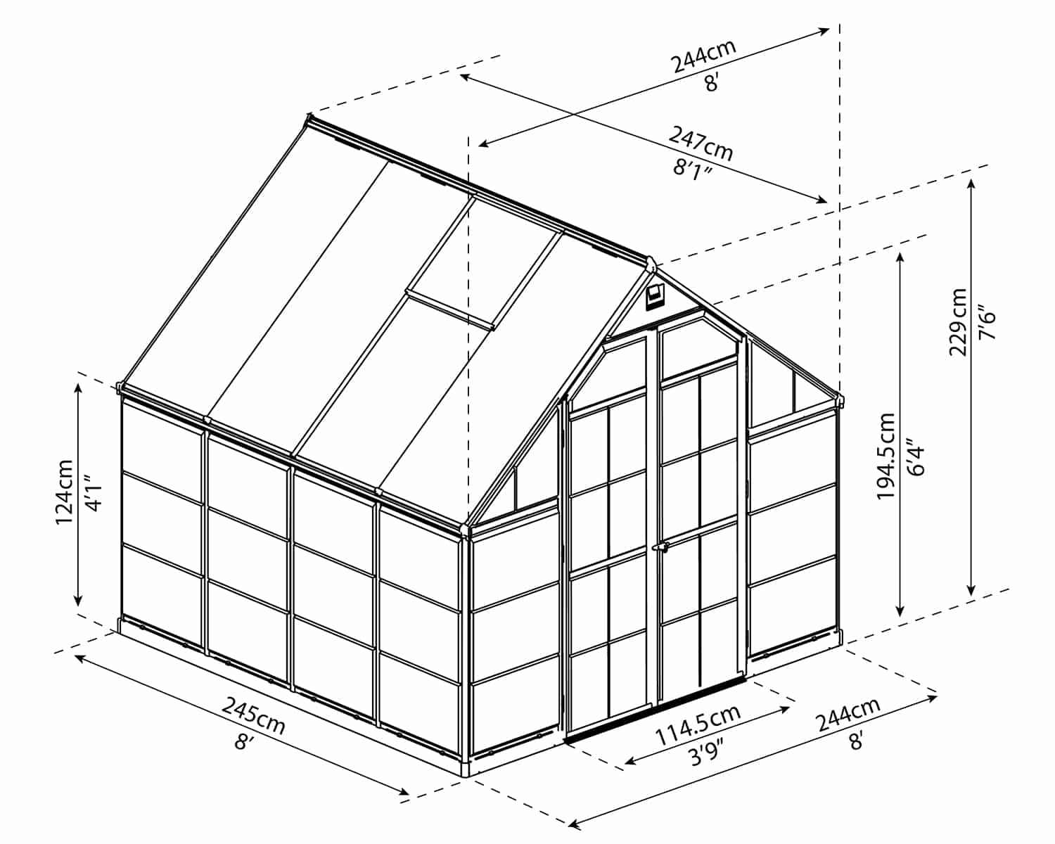 Balance Greenhouse - Balance™ 8x7x8.ft Clear Wall Greenhouse