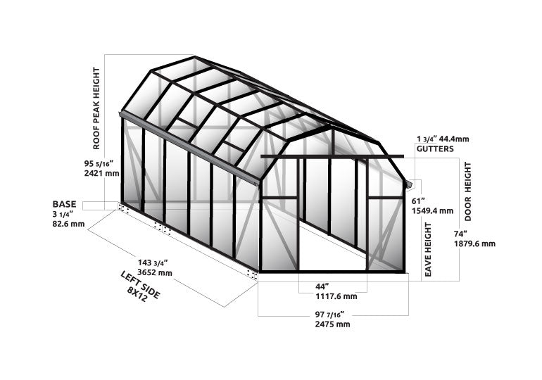Elite 8X8X12.ft Greenhouse