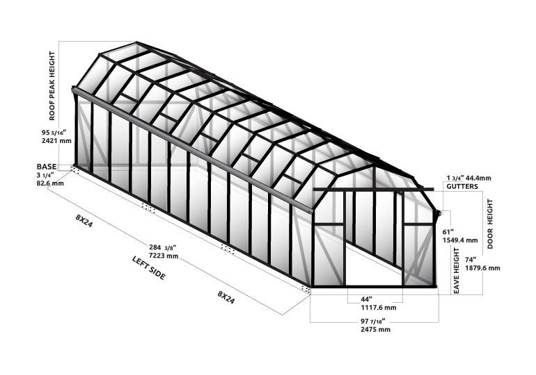 Elite 8X8X24.ft Greenhouse