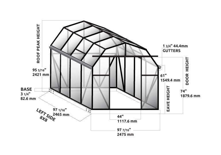 Elite 8X8X8.ft Greenhouse