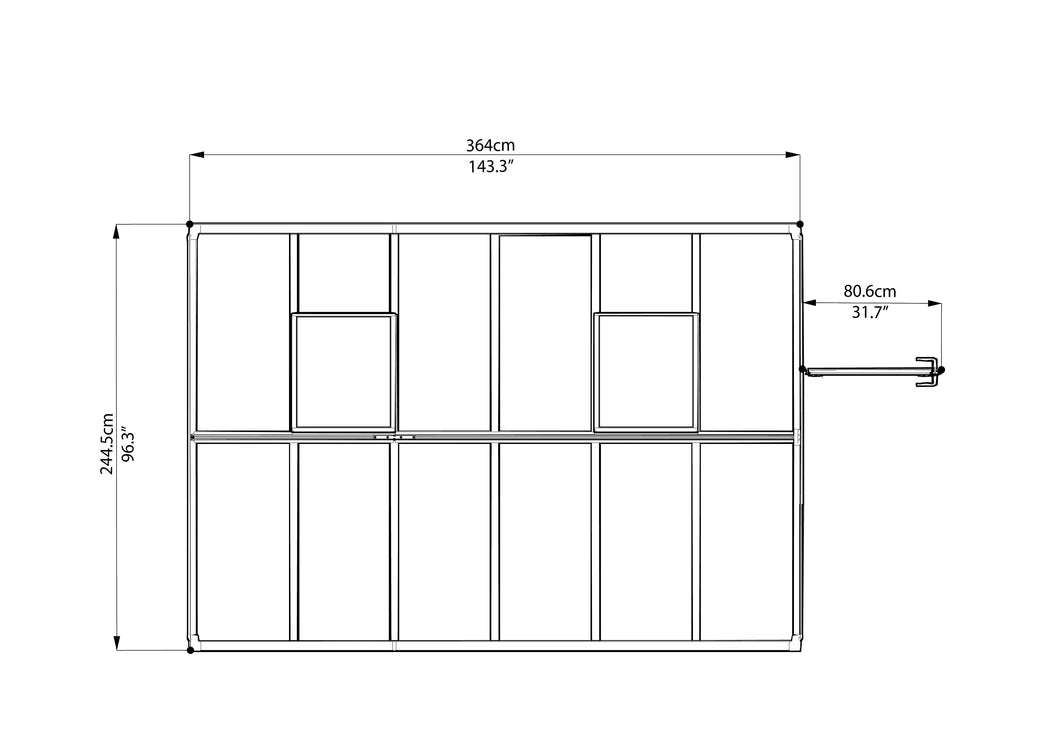 Glory Greenhouse - Glory™ 8x8x12.ft Twin Wall Greenhouse