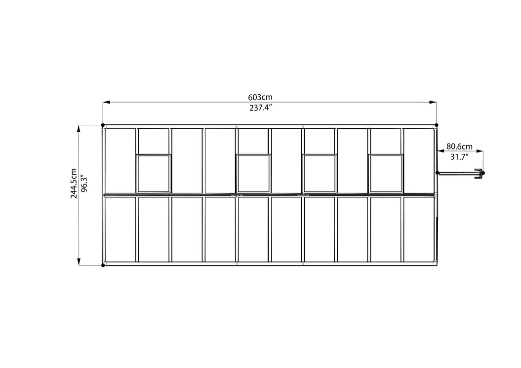 Glory Greenhouse - Glory™ 8x8x20.ft Twin Wall Greenhouse