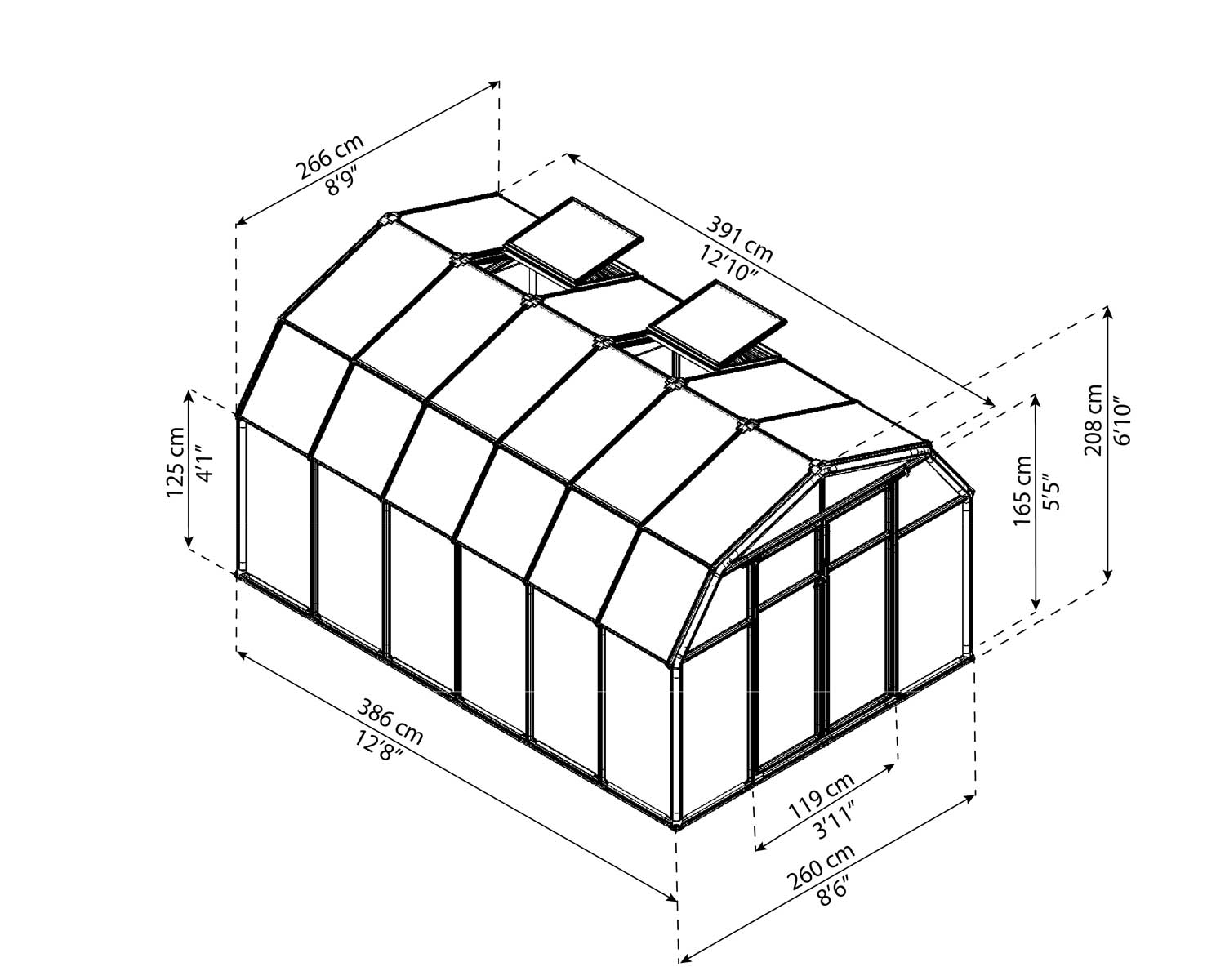 Hobby Gardener Greenhouse - Hobby Gardener 2™  Resin 8x6x12.ft Greenhouse