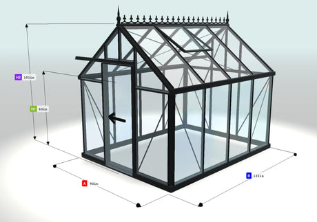 Jr Victorian Greenhouse - Jr Victorian™ 8X8X10.ft VIC 23 Glass Wall Greenhouse