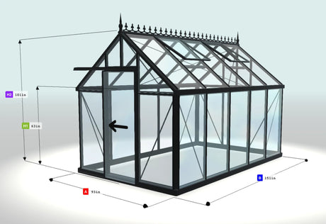 Jr Victorian Greenhouse - Jr Victorian™ 8X8X12.ft VIC 24 Glass Greenhouse