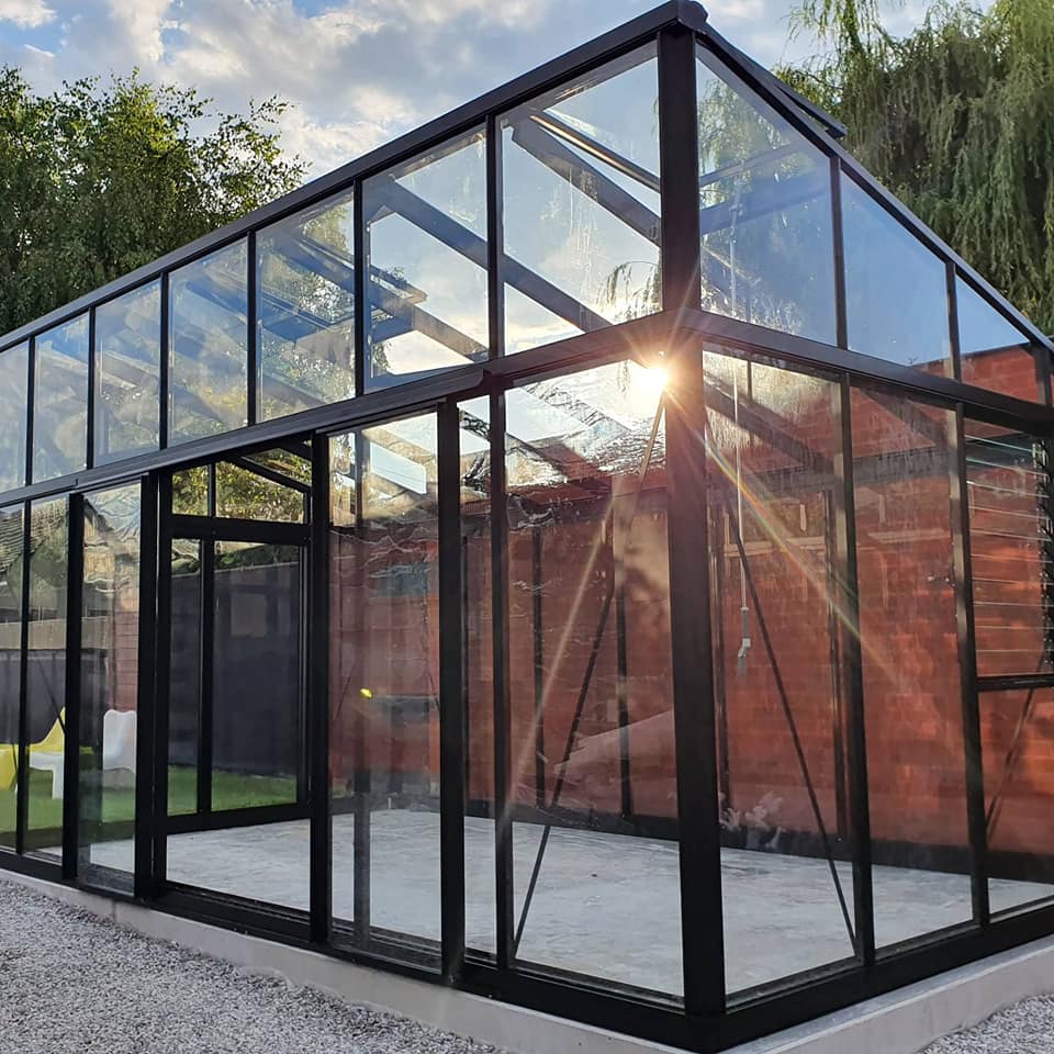 Modern Victorian Greenhouse - Modern™ Victorian 10X9X15.ft M34 Sloping Roof Greenhouse
