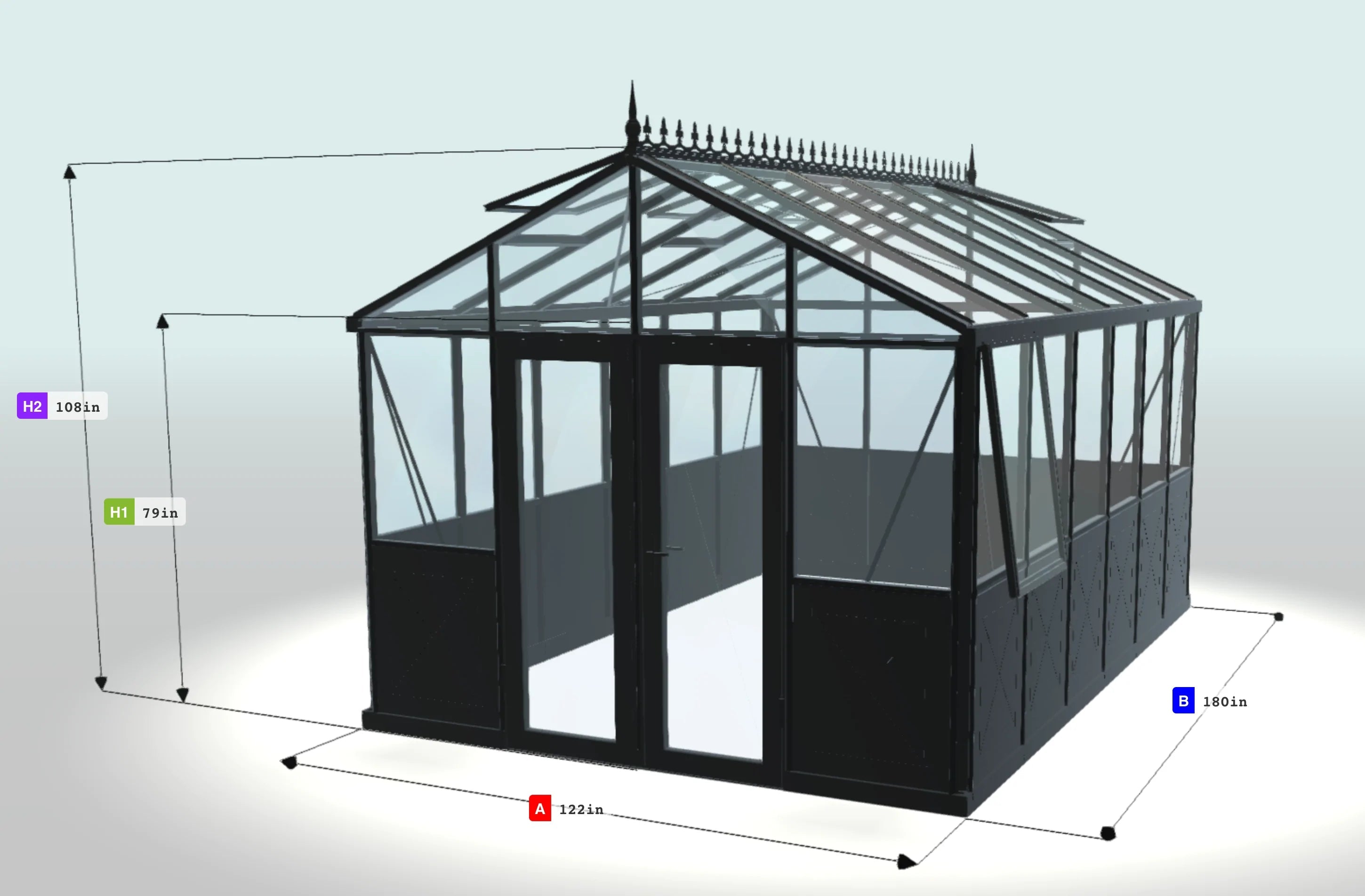 Retro Victorian Greenhouse - Retro.Victorian™ 10X9X20.ft VI36 Premium Greenhouse(Special Order Only)