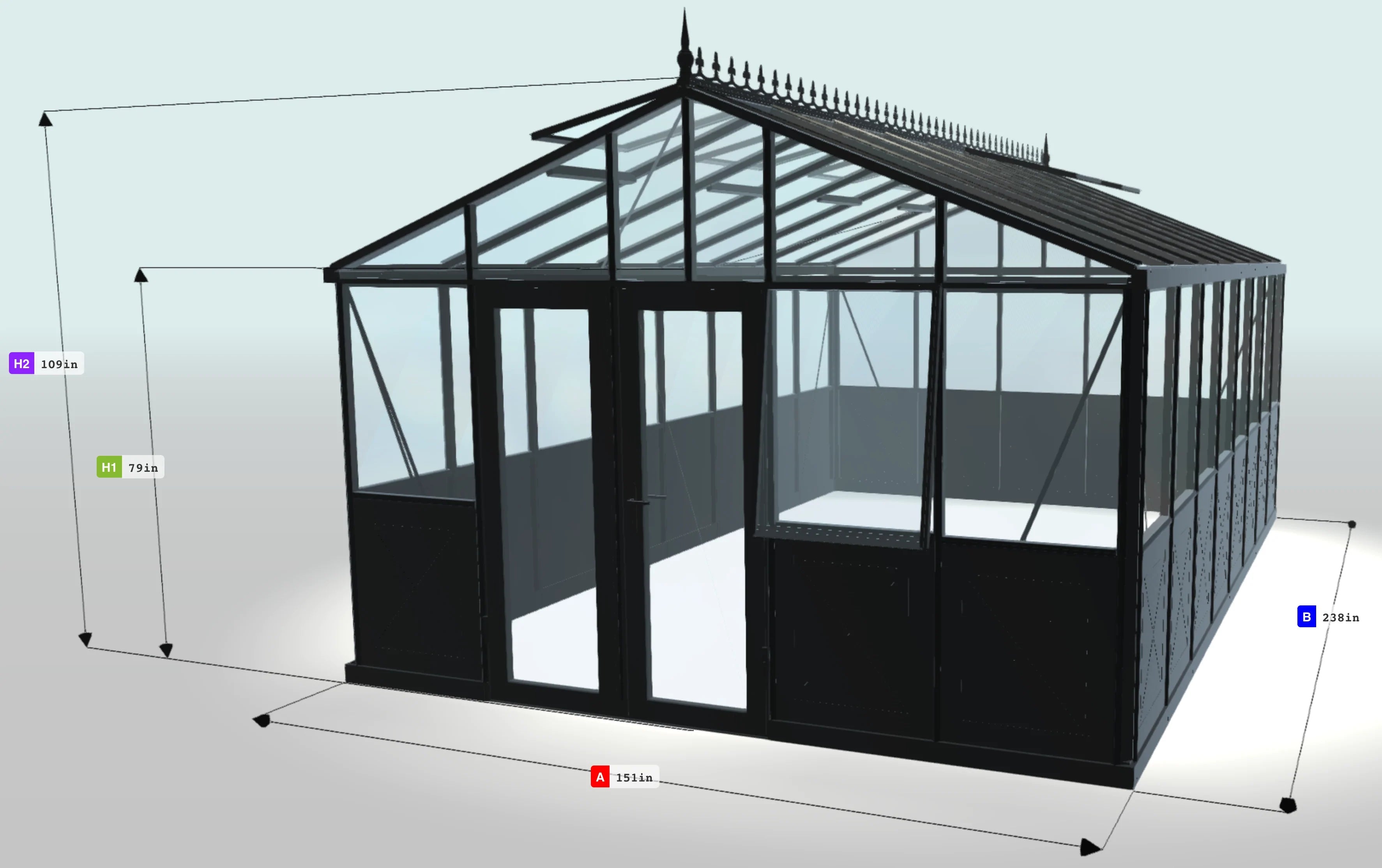 Retro Victorian Greenhouse - Retro.Victorian™ 13X9X20.ft VI46 Premium Greenhouse