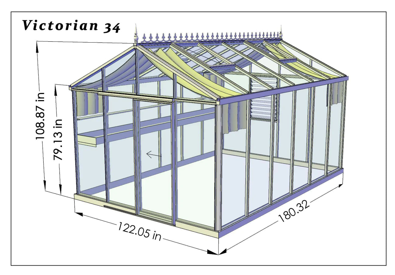 Royal Victorian Greenhouse - Royal Victorian™ 10X9X15.ft VI34 Greenhouse