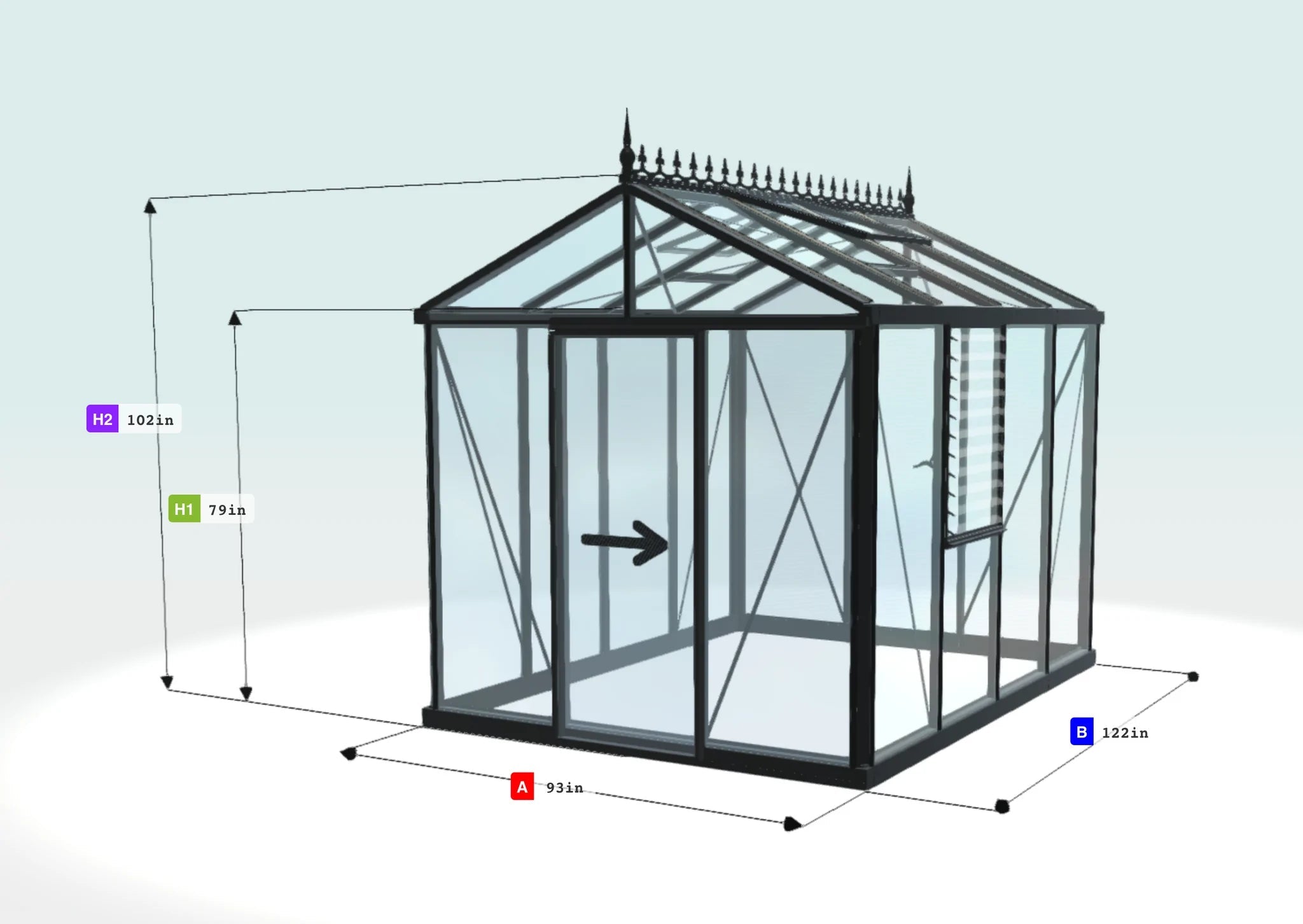Royal Victorian Greenhouse - Royal. Victorian™ 8X9X10.ft VI23 Greenhouse