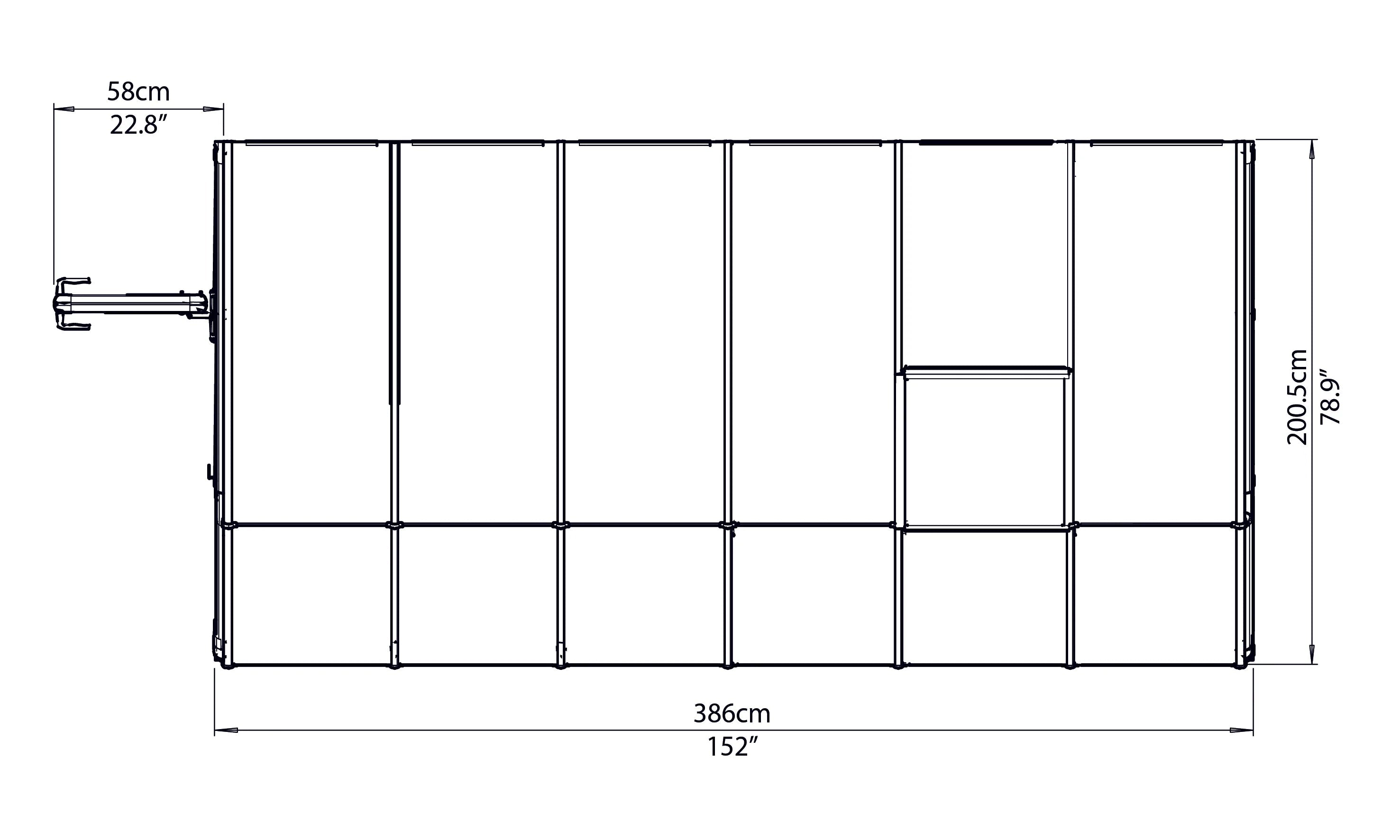 Sun Room 6 Greenhouse - Sun Room 2™ 6x8x14.ft Lean-to Solarium Kit