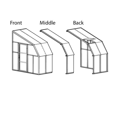 Sun Room 6 Greenhouse - Sun Room 2™ 6x8x14.ft Lean-to Solarium Kit