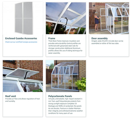 Sun Room 6 Greenhouse - Sun Room 2™ 6x8x14.ft Lean-to Solarium Kit