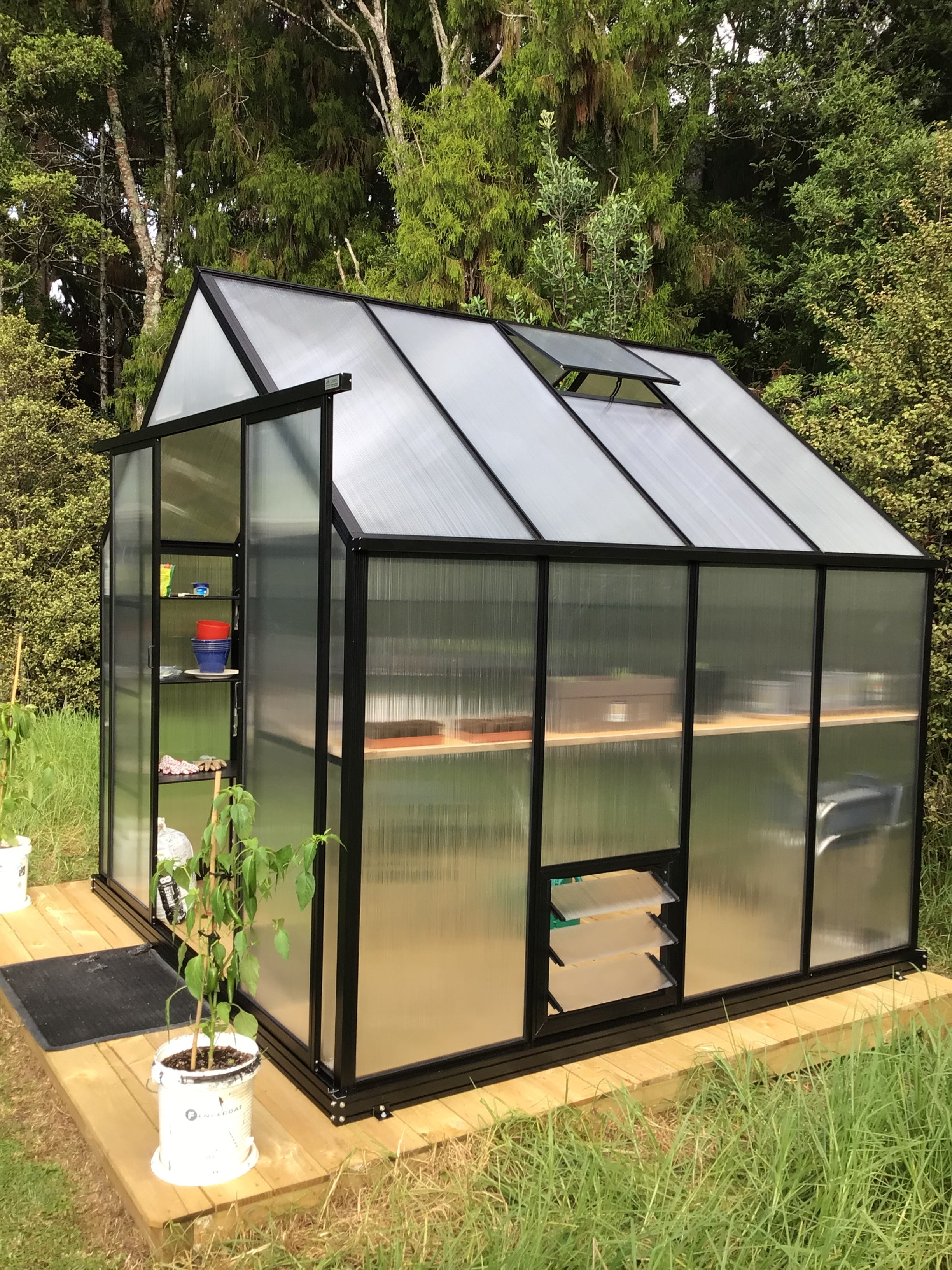 Winter Gardenz Greenhouse - Winter Gardenz™ Heavy Duty 6x7x8 Black Greenhouse
