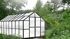 MONT™ 8x8x16.ft Black Frame Greenhouse
