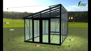 Modern Premium Pent-Roof Glass Greenhouse