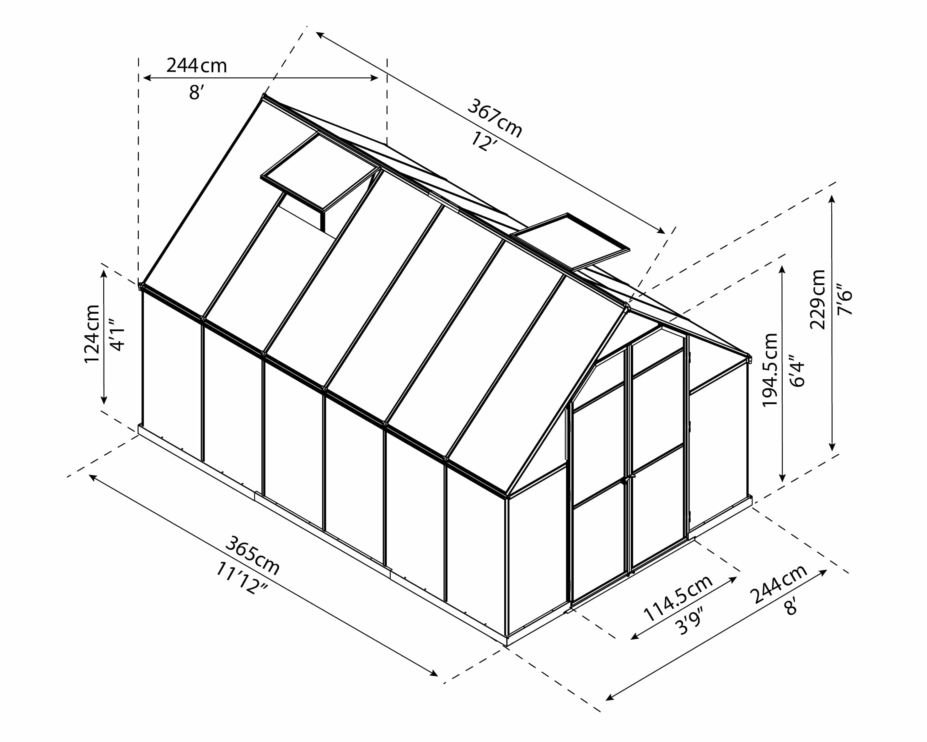 Essence™ 8x8x12.ft Twin Wall Greenhouse - Dive To Garden