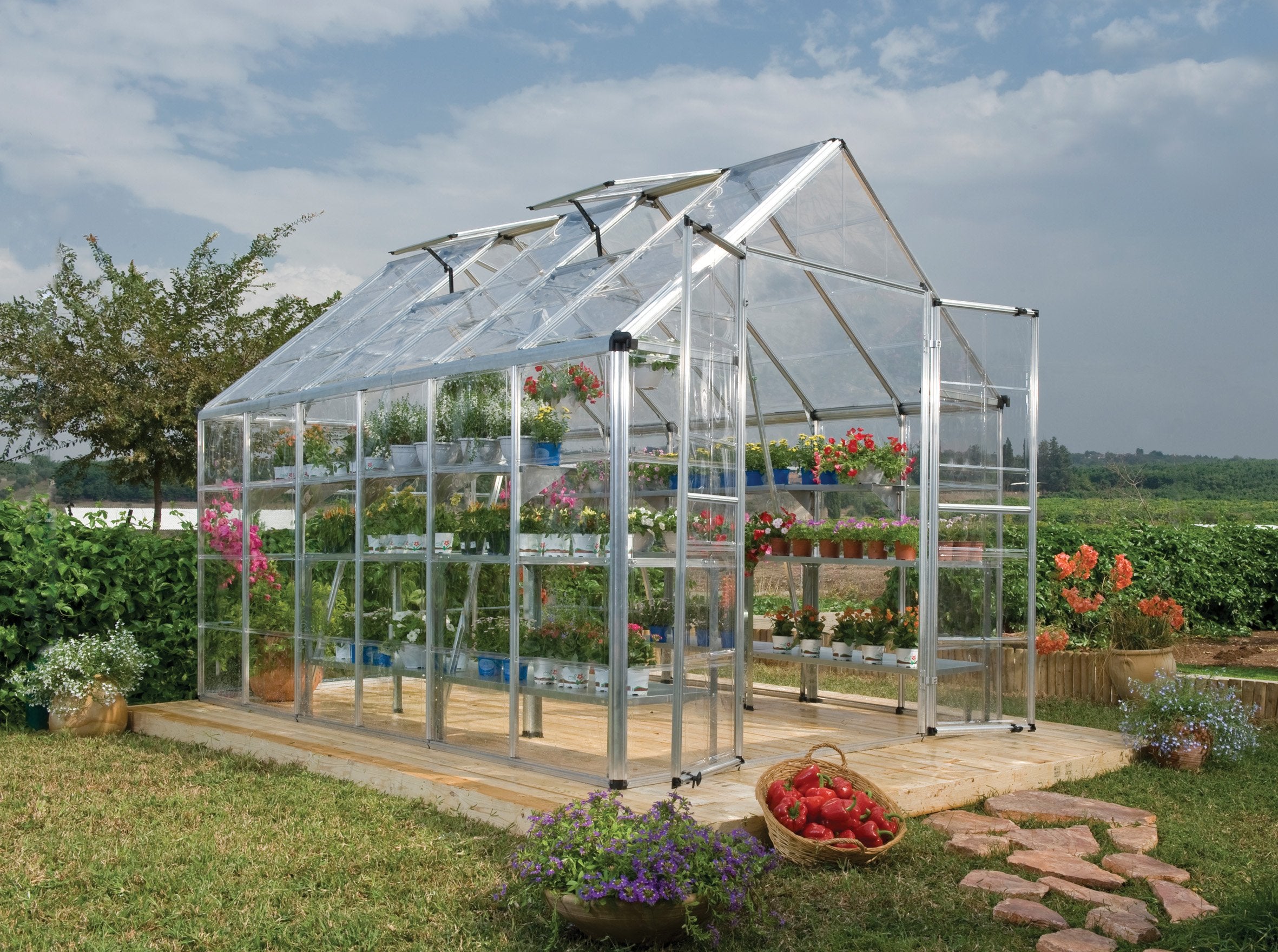 Snap&Grow™ 8x8x12.ft Clear Wall Greenhouse - Dive To Garden