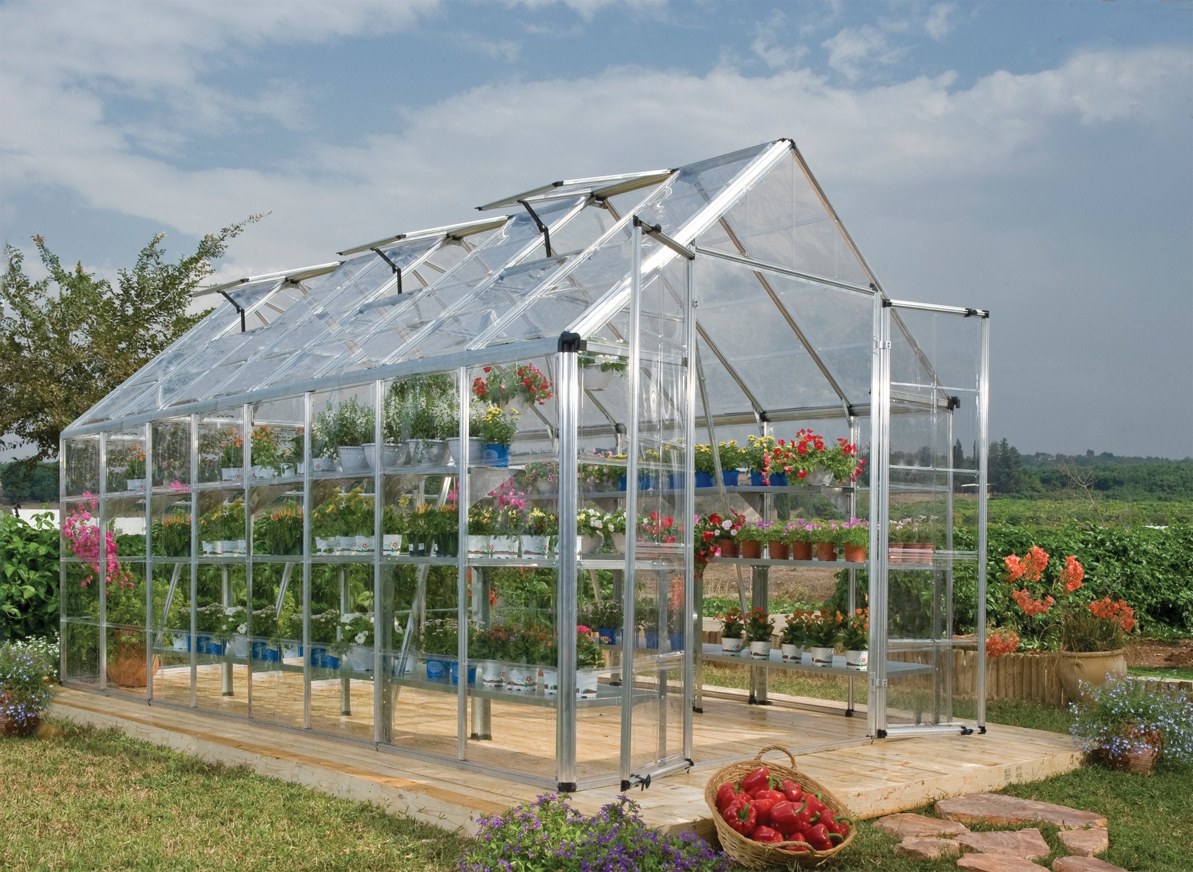 Snap&Grow™ 8x8x16.ft Clear Wall Greenhouse - Dive To Garden