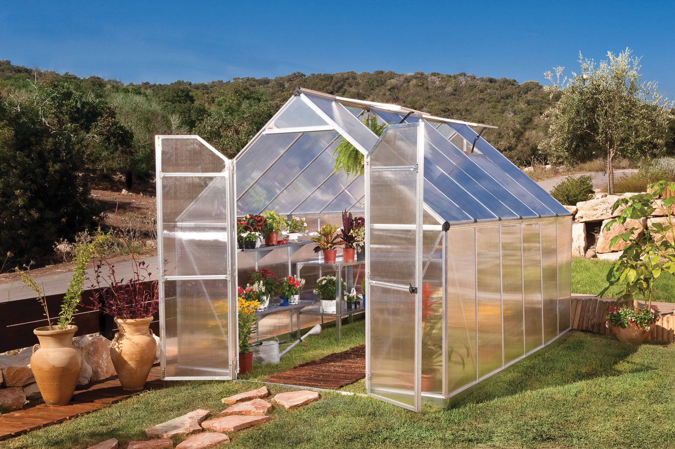 Essence™ 8x8x12.ft Twin Wall Greenhouse - Dive To Garden