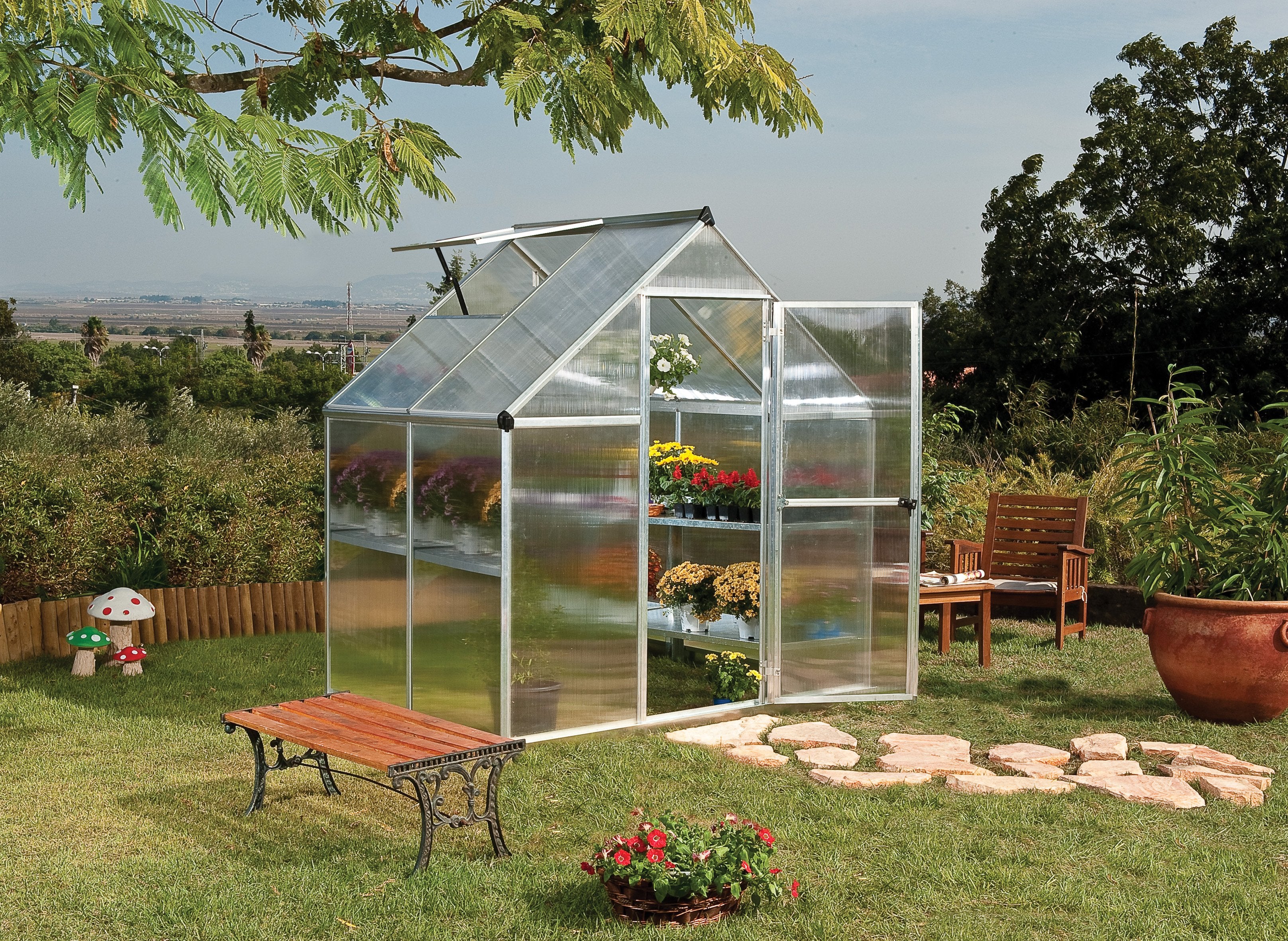 Mythos™ 6x6x4.ft Twin Wall Greenhouse - Dive To Garden