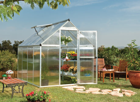 Mythos™ 6x6x8.ft Twin Wall Greenhouse - Dive To Garden